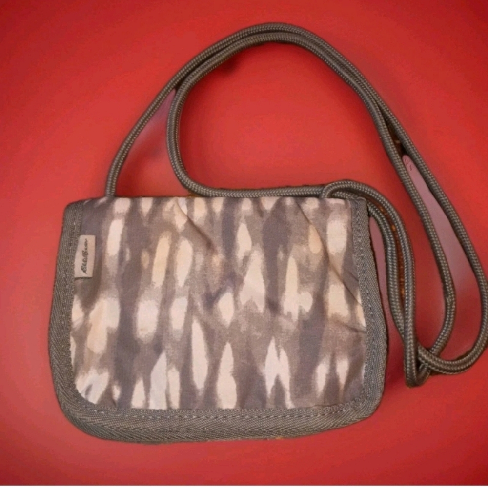 Eddie Bauer Mini Crossbody Bag Wallet Gray & White Hike Shopping Travel